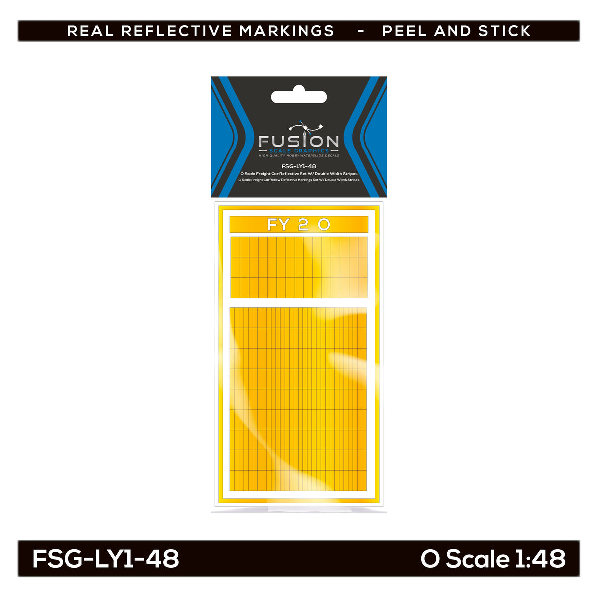 Fusion Scale Graphics 360004 O Yellow Reflective Markings w Double Width Stripes