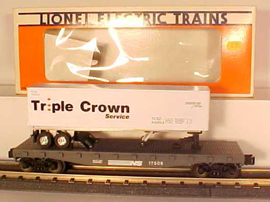 Lionel 6-17506 O Gauge NS Standard O Flatcar w/ Triple Crown Trail LN/Box