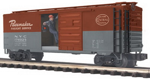 MTH 20-93186 O New York Central Operating Box Car w/Signal Man #174025 LN/Box