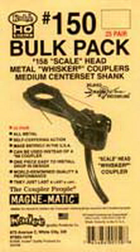Kadee 150 HO Scale Metal Whisker # 158 Coupler Bulk Pack (Pair of 25)