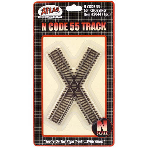 Atlas 2044 N Code 55 Nickel Silver 60" Degree Crossing Track