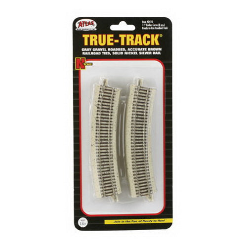 Atlas 2410 N Code 65 Nickel Silver 11" Radius Curve True-Track (Pack of 8)