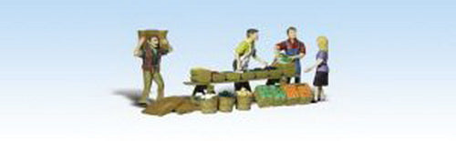 Woodland Scenics A1896 HO Farmers Market Set (Set of 14)