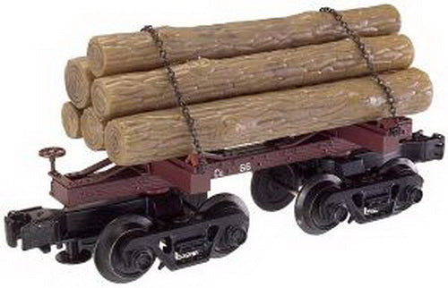 Industrial Rail 1004003 Skeleton Log Car w/Log Load