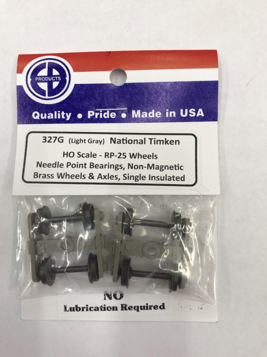 EB Products 327G HO Gray National Timkin Brass Trucks (Pack of 2)