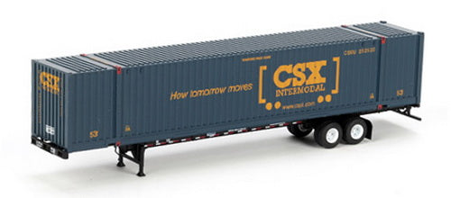 Athearn 28960 HO RTR CSX 53'' Jindo Intermodal Container W/Chassis