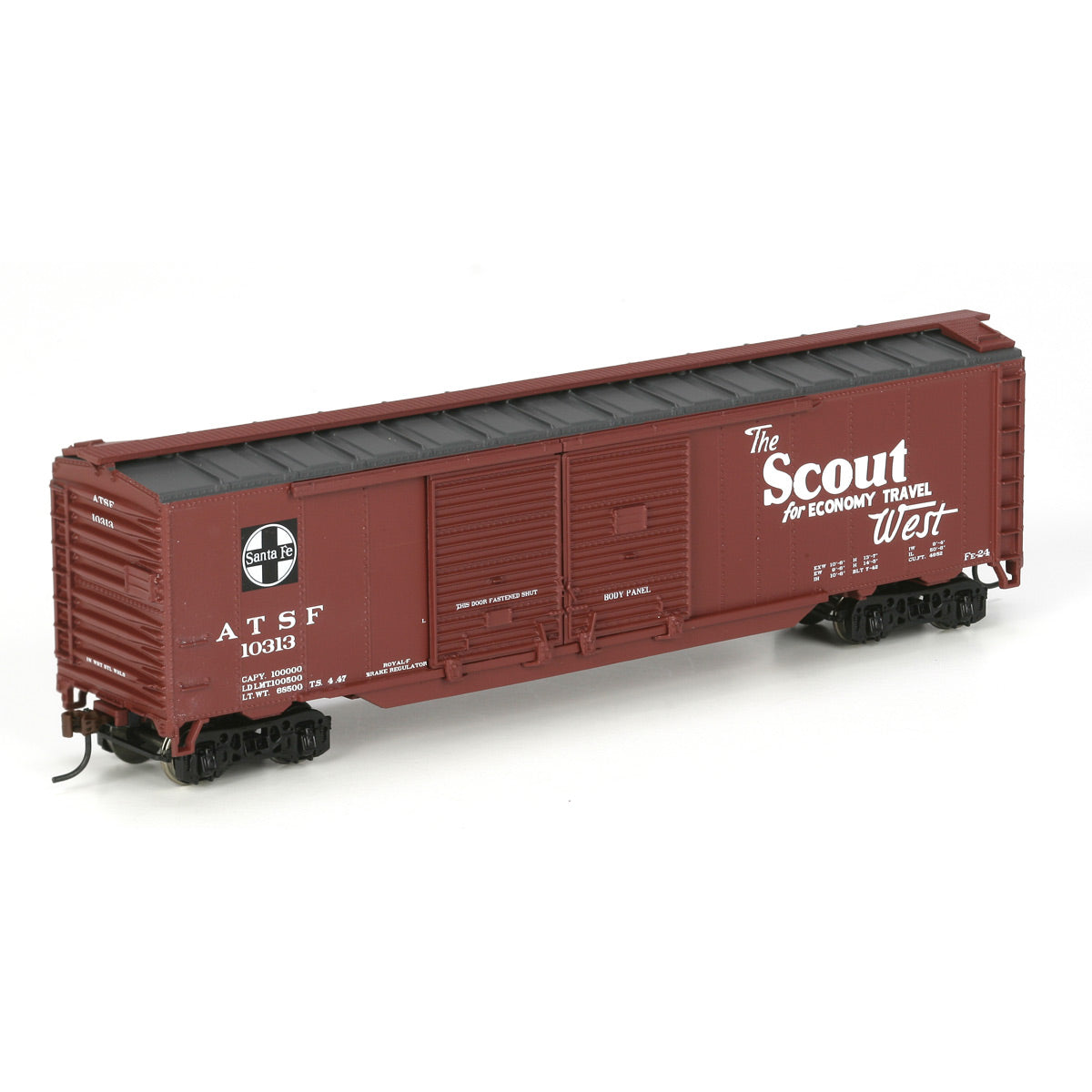 Athearn 98100 HO Scale Atchison Topeka Santa Fe 50' Double Door Box Car #10313