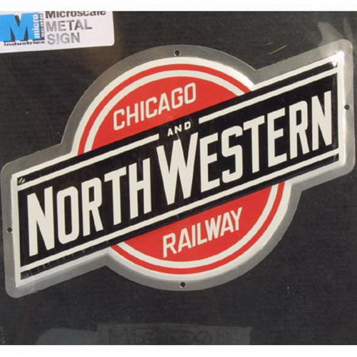 Microscale 10011 Chicago & North Western 8" Die-Cut Metal Sign