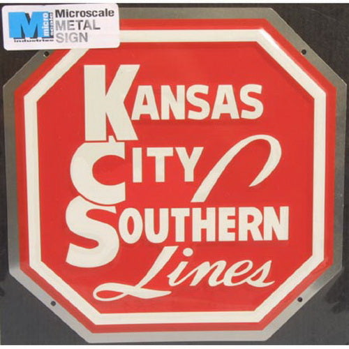 Microscale 10014 Kansas City Southern 8" Die-Cut Metal Sign