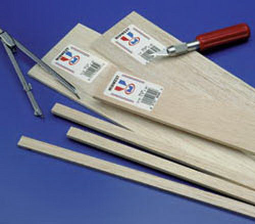 Midwest Products 6026 1/16" x 1/4" x 36” Balsa Wood Strips (Pack of 30)