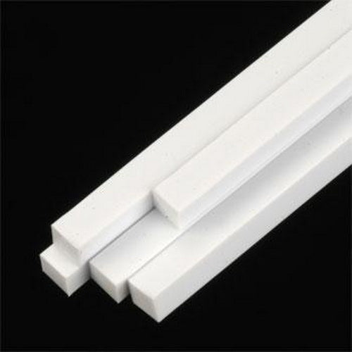 Plastruct 90790 .156" x 10" x .156" Square Styrene Rod (Pack of 5)