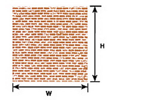 Plastruct 91886 HO 7-1/2" x .010" x 10" Brown Brick Sheet (Pack of 2)