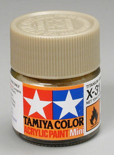 Tamiya 81531 X-31 Titanium Gold Acrylic Mini Paint 10 ml Bottle