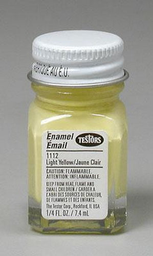 Testors 1112TT Light Yellow Gloss Enamel Paint - 1/4 oz. Bottle