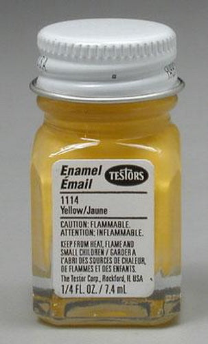 Testors 1114TT Yellow Gloss Enamel Paint 1/4 Oz. Bottle
