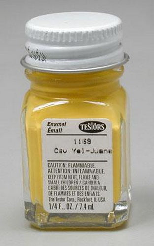 Testors 1169TT Yellow Flat Enamel Paint - 1/4 oz. Bottle