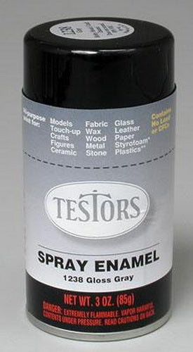 Testors 1238T Gray Gloss Enamel 3 oz. Spray Paint Can