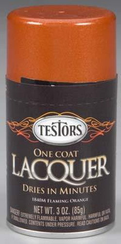 Testors 1840M Flaming Orange One Coat Lacquer 3 oz. Spray Paint Can