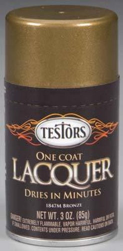 Testors 1847M Bronze One Coat Lacquer 3 oz. Spray Paint Can