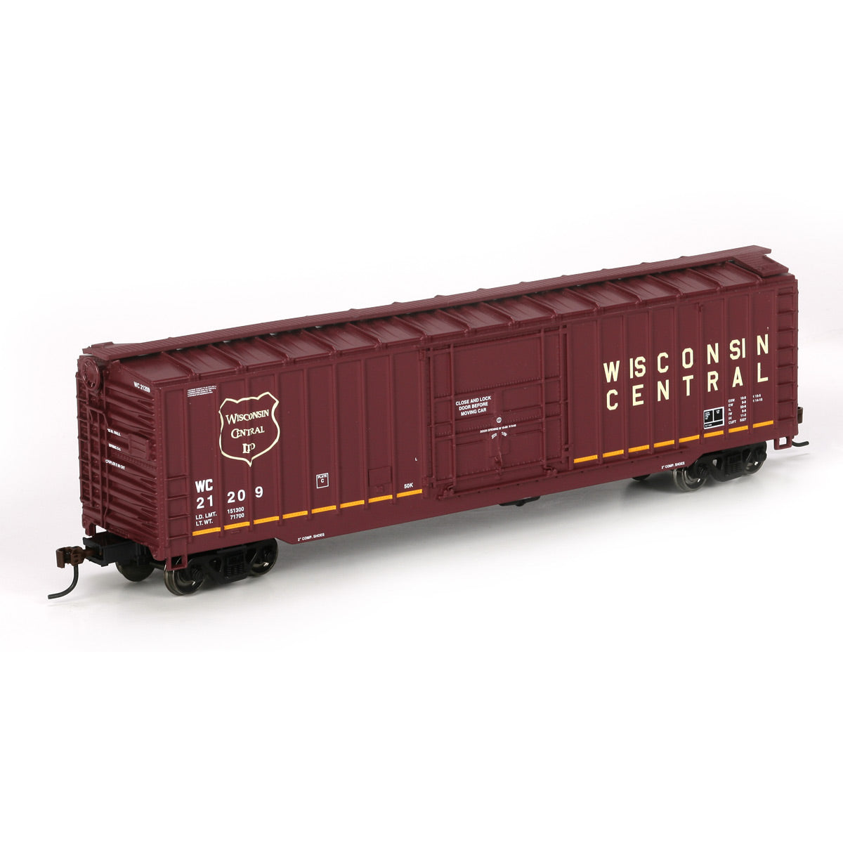 Athearn 81432 HO Scale RTR Wisconsin Central 50' OB Plug Door Box Car #21209