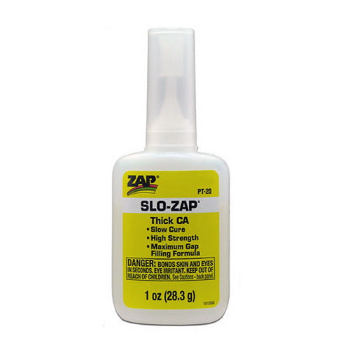 Pacer Glue PT20 Slo-Zap CA Slow Curing Super Glue - 1 oz. Bottle