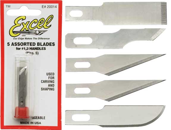 Excel 20014 Assorted Light Duty Replacement Blades (Set of 5)