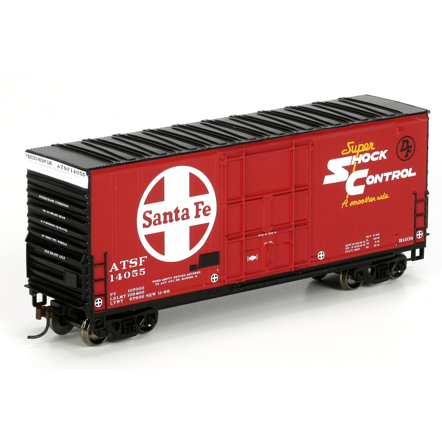 Athearn 76614 HO Scale Santa Fe RTR 40' High Cube Boxcar #14055