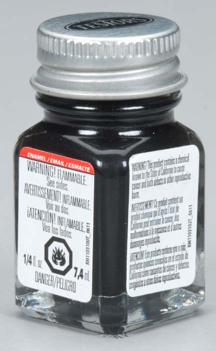 Testors 1154TT Black Metallic Enamel Paint - 1/4 oz. Bottle