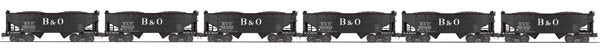 MTH 20-90613 O B&O 2-Bay Offset Hopper Car w/Coal Load Set (Set of 6)