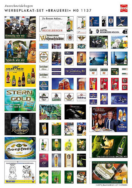 Busch 1137 Brewery Advertising Sign Set pkg(70)