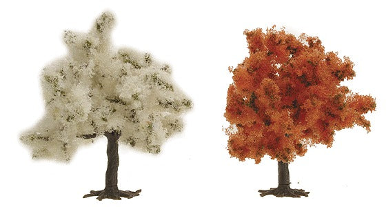 Busch 6843 HO 2-15/16" Red Tree (Set of 2)