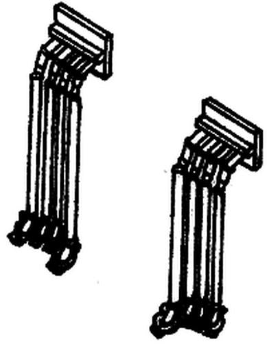 Details West 295 HO 36" MU 4 Hose Cluster for Pre-1980 Locomotives (Pack of 4)