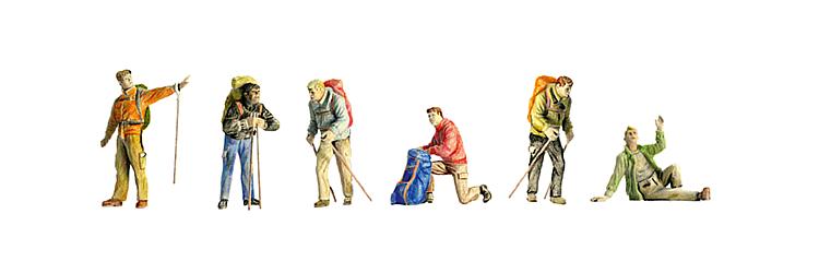 Faller 151064 HO Scale Hikers #2 Figures (Set of 6)