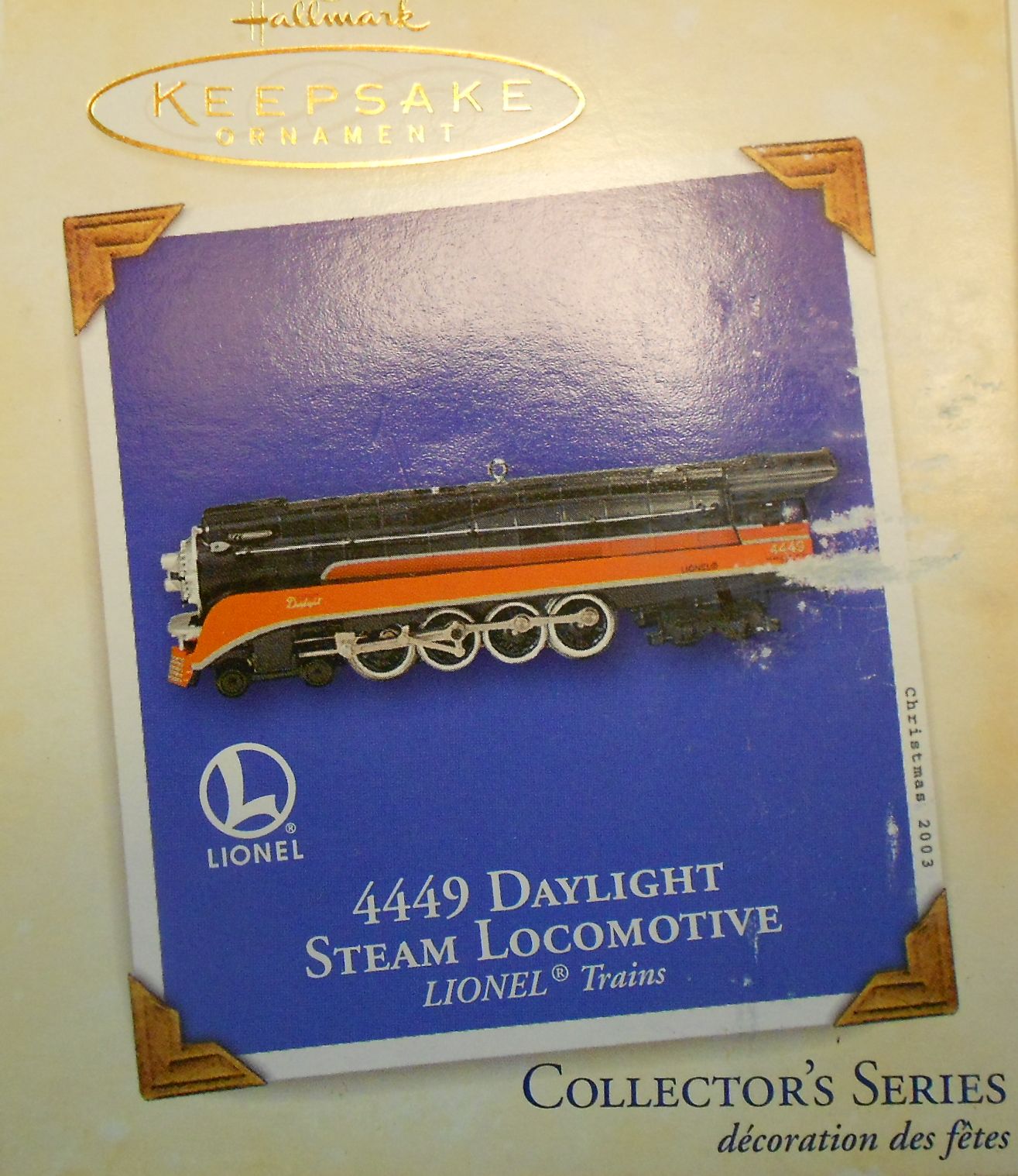 Hallmark QX8087 4449 Daylight Steam Locomotive LionelTrains Christmas Ornament