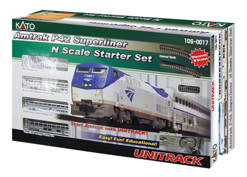 Kato 106-0017 N Scale Amtrak P42 Superliner Diesel Starter Train