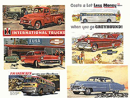 JL Innovative Design 192 HO Auto&Transportation Billboards 1950 Set #1(Set of 6)