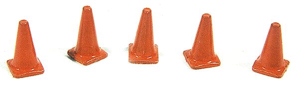 JL Innovative Design 899 HO Custom Highway Cones Painted Orange (Pack of 10)