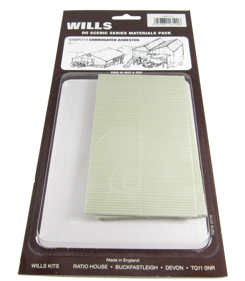 Wills Kits SSMP219 OO/HO Corrugated Asbestos Sheet (Pack of 4)