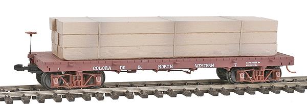 Micro-Trains 85500090 HOn3 Colorado & Northwestern 30' Wood Flatcar w/Load #7 LN/Box
