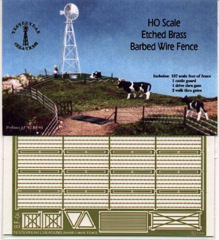 Yesteryear Creations 4 HO Scale Etched Brass Barbed Wire Fence Kit