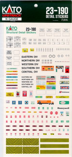 Kato 23-190 N Scale Structural Detail Stickers
