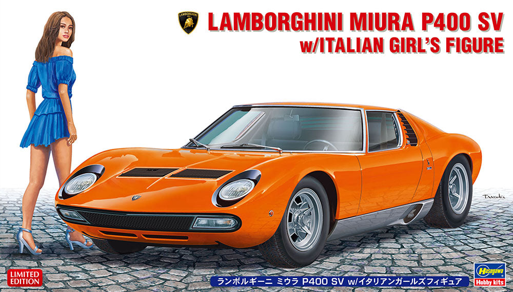 Hasegawa 20423 1:24 Lamborghini Miura P400 SV Car w/Italian Girls Figure Kit