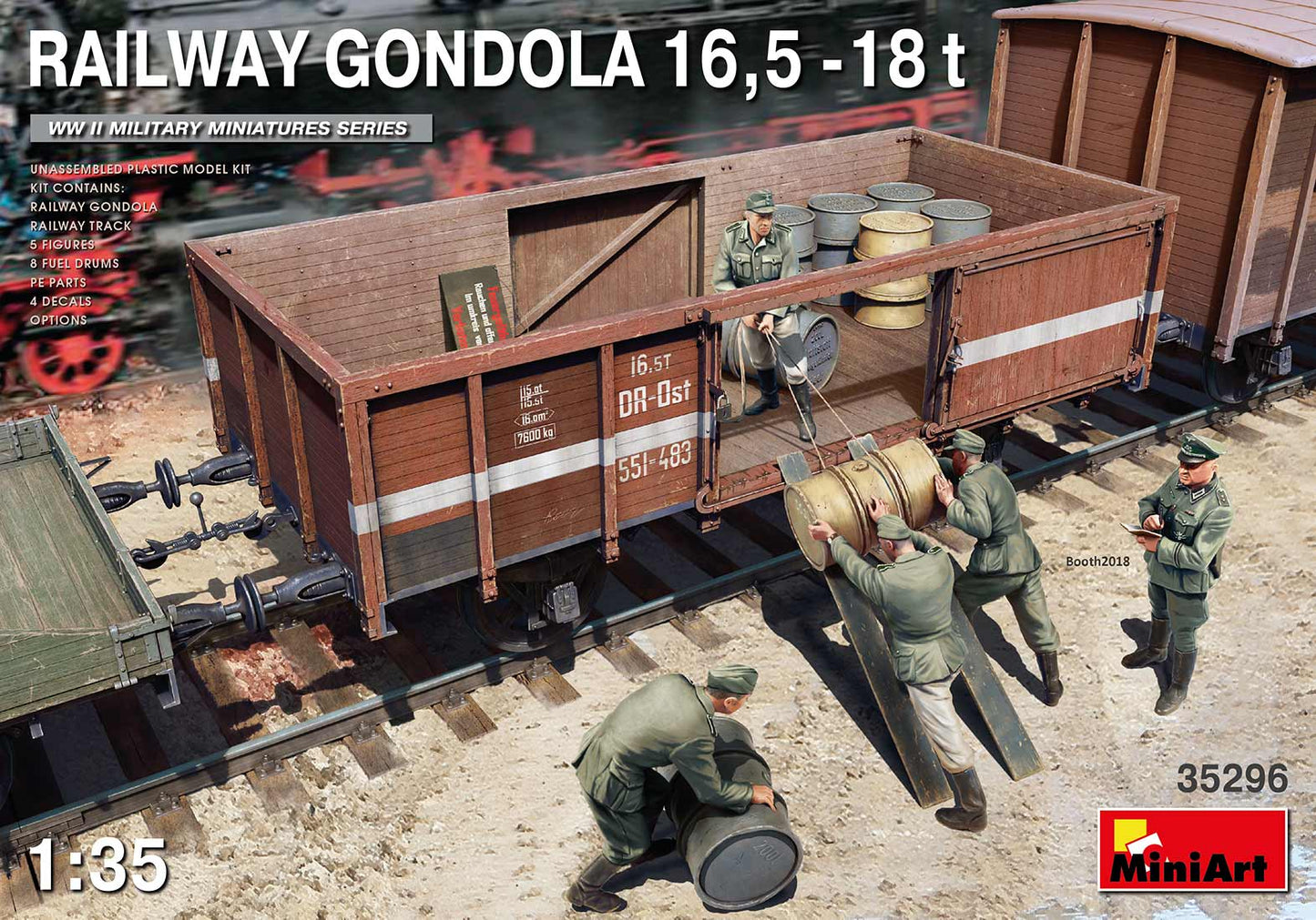 MiniArt 35296 1:35 16.5-18 Ton Railway Gondola Plastic Model Kit