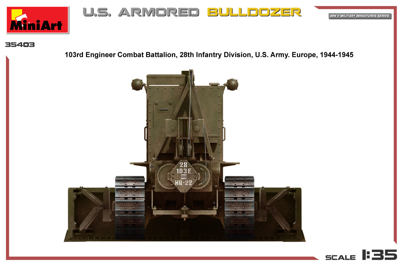 MiniArt 35403 1:35 U.S. Armored Bulldozer Plastic Model Kit