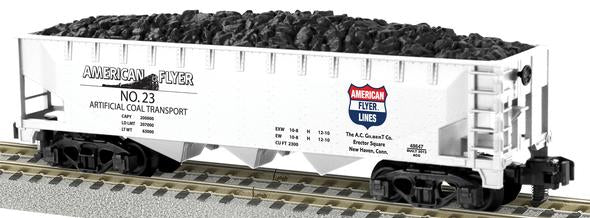 American Flyer 6-48647 S Scale American Flyer Lines 3-Bay Hopper w Coal Load #23 LN/Box