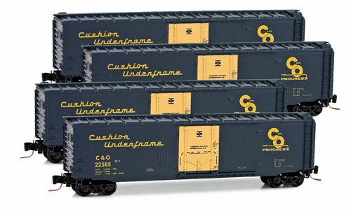 Micro-Trains 99400050 N Chesapeake & Ohio 50' Box Car Runner Pack (Set of 4)