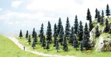 Busch 6492 HO Spruce Trees 1.9"-4.3" (Set of 35)