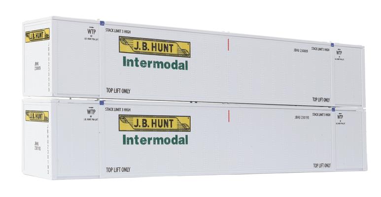 Con-Cor 0004-88008 HO J.B.Hunt 53'' Post Rivet Side Container #1(Pack of 2)
