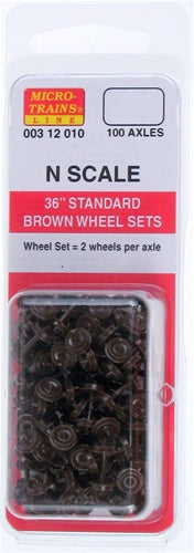 Micro-Trains 00312010 N 36" Standard Brown Wheelsets 100 Axles
