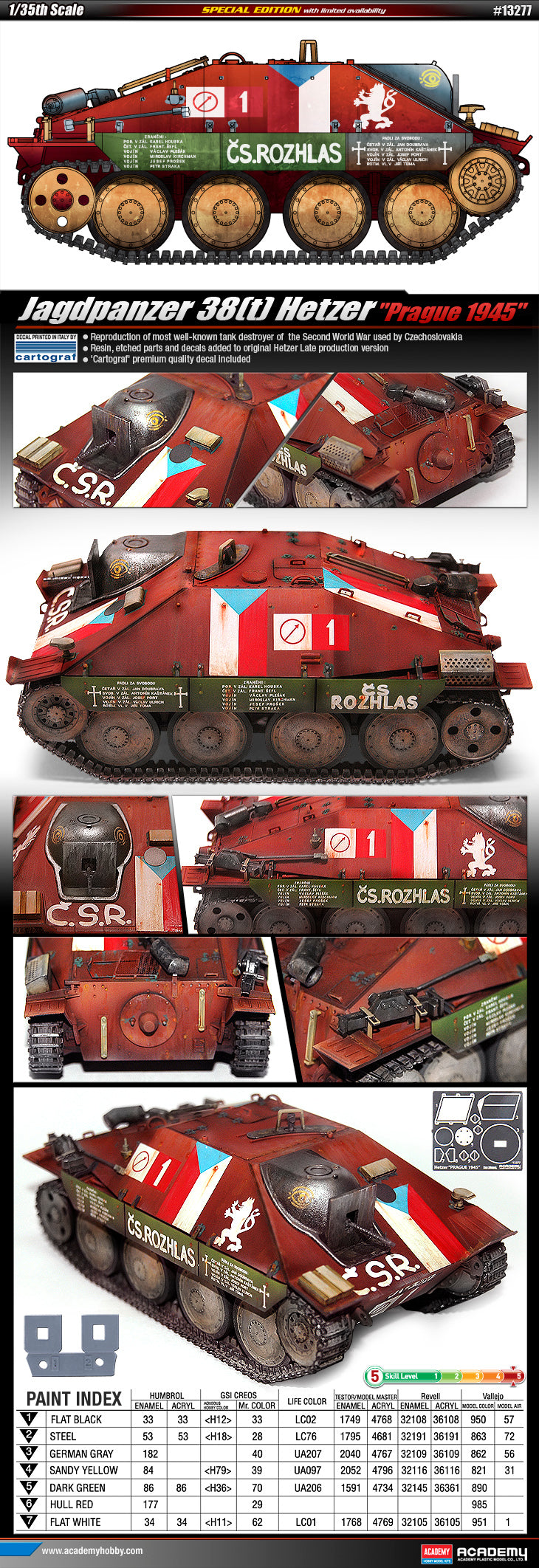 Academy 13277 1:35 Jagdpanzer 38t Hetzer 